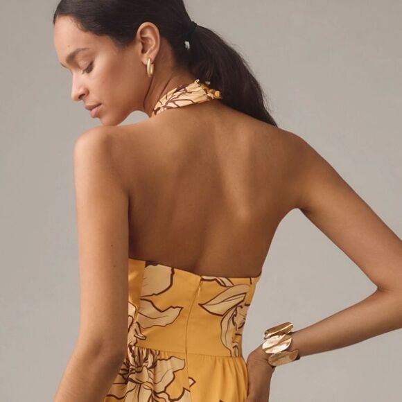 NWT HUTCH Anthropologie Floral Halter Maxi Dress Size 6 - Picture 8 of 15